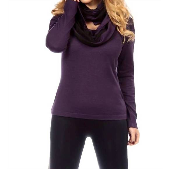 NEW ANGEL striped infinity scarf in plum - Picture 1 of 1